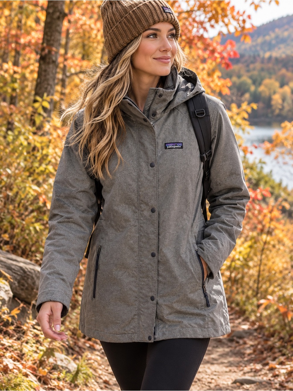 Patagonia Women's Adze Parka Full Zip And Snap Hooded Jacket Size Medium